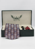 Maroon And Navy Gothic Silk Tie Set