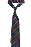 Horsebit Navy And Maroon Striped Tie Set