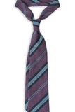 Plum And Sky Striped Cashmere Tie Set