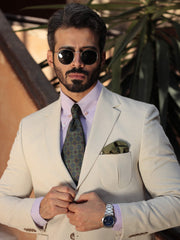 Olive Green Medallion Tie Set