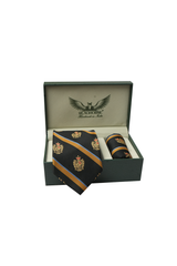 Imperial Black and Gold Stripe Tie Set