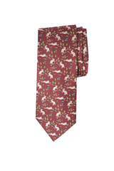 Jumping Hare Burgundy Tie Set