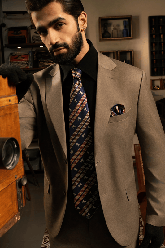 Regent Navy Equestrian Stripe Tie Set