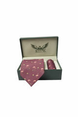 Flamingo Twill Tie Set