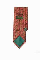 Pink on Black Paisley Silk Tie Set