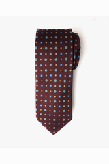 Wine Floral Geometric Silk Tie Set