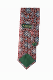 Burgundy Geometric Silk Tie Set