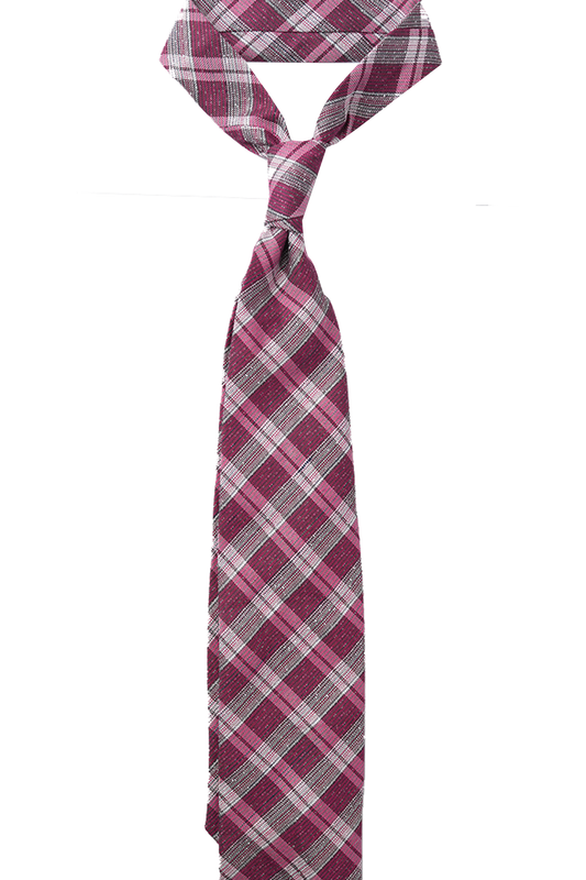 Pink Checkered Cashmere Tie Set