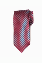 Burgundy Grid Silk Tie Set