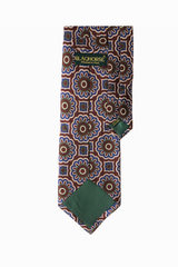 Brown Floral Medallion Silk Tie Set