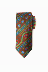 Mud Olive Striped Silk Tie Set