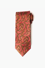 Pink on Black Paisley Silk Tie Set