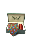Mud Olive Striped Silk Tie Set