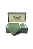 Green Polo Horses Twill Tie Set
