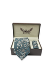 Teal Floral Cashmere Tie Set