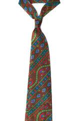 Mud Olive Striped Silk Tie Set