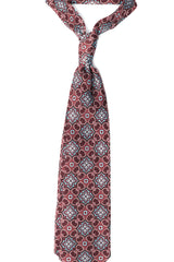 Burgundy Geometric Silk Tie Set