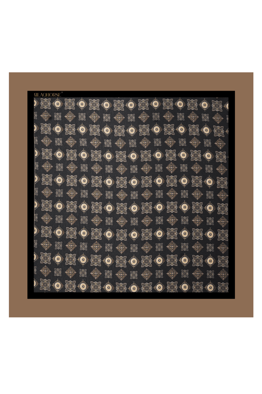 Black Medallion Pocket Square