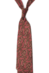 Pink on Black Paisley Silk Tie Set