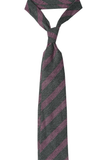 Charcoal Diagonal Stripe Cashmere Tie Set