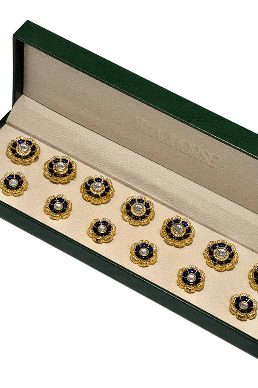 Artisan Sapphire Petal Button Set ( Set 7 big and 6 small )