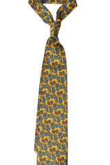 Blue Yellow Paisley Silk Tie Set