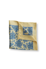 Aqua Butter Paisley Pocket Square