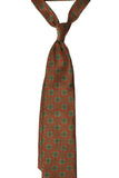 Green on Rust Mandala Silk Tie Set