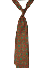 Green on Rust Mandala Silk Tie Set