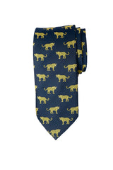 Navy Leopard Tie Set
