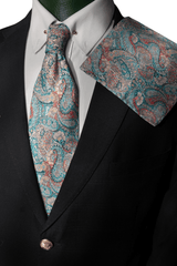 Verdigris Paisley Twill Tie Set