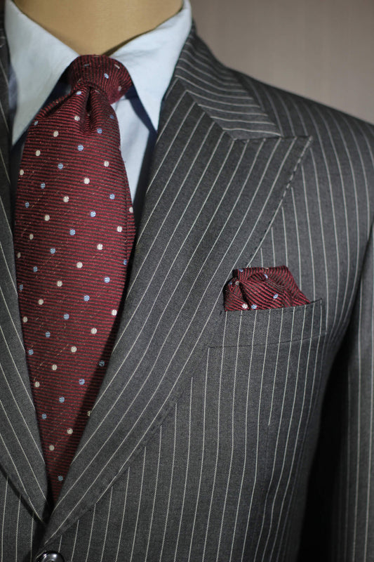 Maroon Polka Dotted Cashmere Tie Set