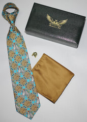 Aqua Cockatoos Silk Tie Set