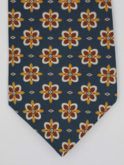 Peacock Blue Floral Silk Tie Set