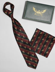 Antlered Maroon And Black Tie Set