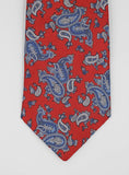 Red And Blue Paisley SIlk Tie Set