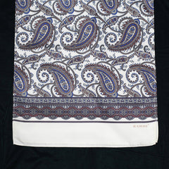 Navy On White Paisley Long Scarf
