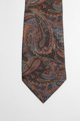 Black And Rust Paisley Silk Tie Set