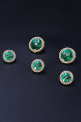 Maharaja Emerald Green Button Set ( Set 7 big and 6 small )