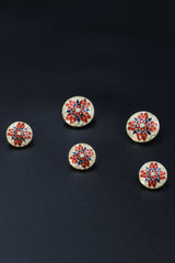 Rajputana Beige Blue Button Set ( Set 7 big and 6 small )