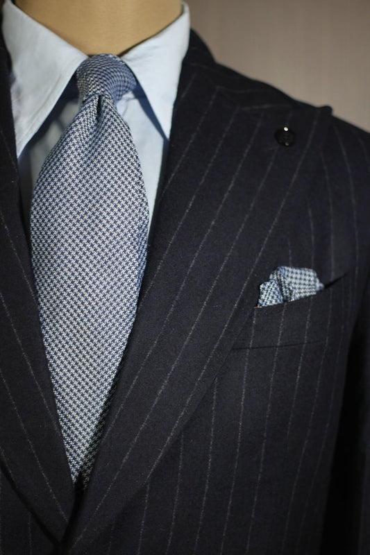 Blue Houndstooth Cashmere Tie Set