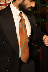 Green on Rust Mandala Silk Tie Set