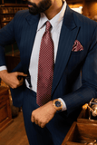 Burgundy Grid Silk Tie Set