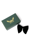 Black Satin Butterfly Bow Tie