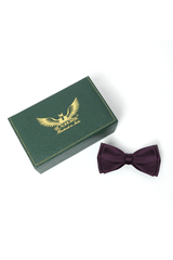 Wine Satin Bow Tie