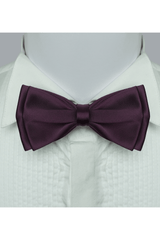 Wine Satin Bow Tie