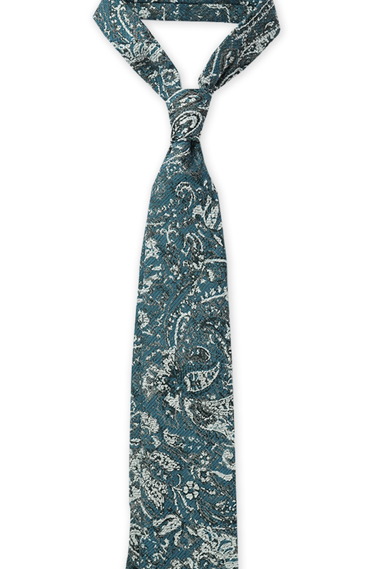 Teal Floral Cashmere Tie Set