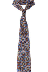 Brown Floral Medallion Silk Tie Set