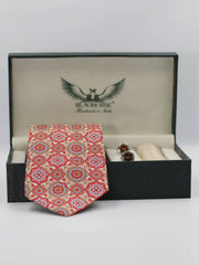 Red Mandala Silk Tie Set