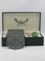 Olive Green Medallion Tie Set